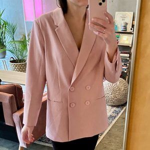 Blush Pink Double Breasted Blazer
